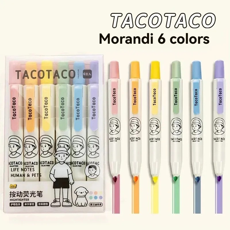 Pastel Highlighter Set Double Ended - Juego de 6 Marcadores Fluorescentes de