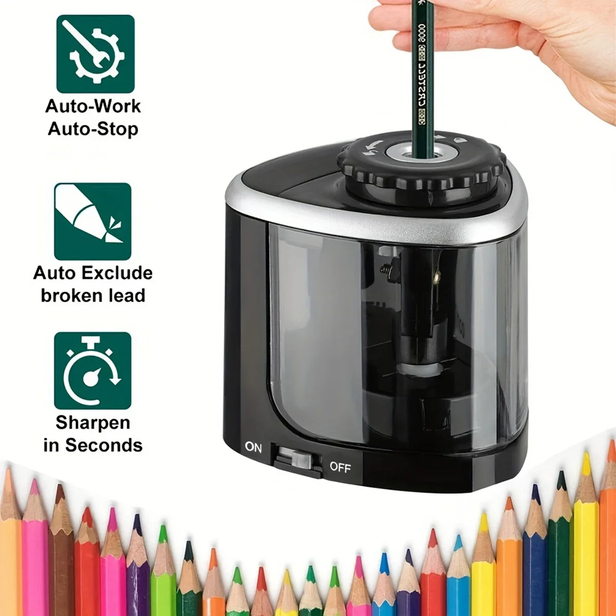 Electric Pencil Sharpener Usb - Sacapuntas eléctrico de escritorio, sacapuntas automático