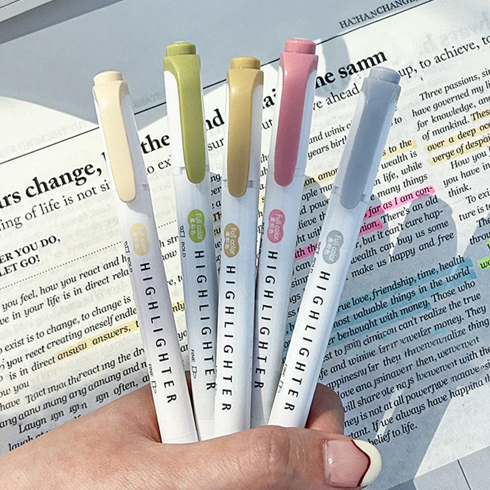 Pastel Highlighter Set Double Ended - Resaltadores Pastel de colores, bolígrafo fluorescente