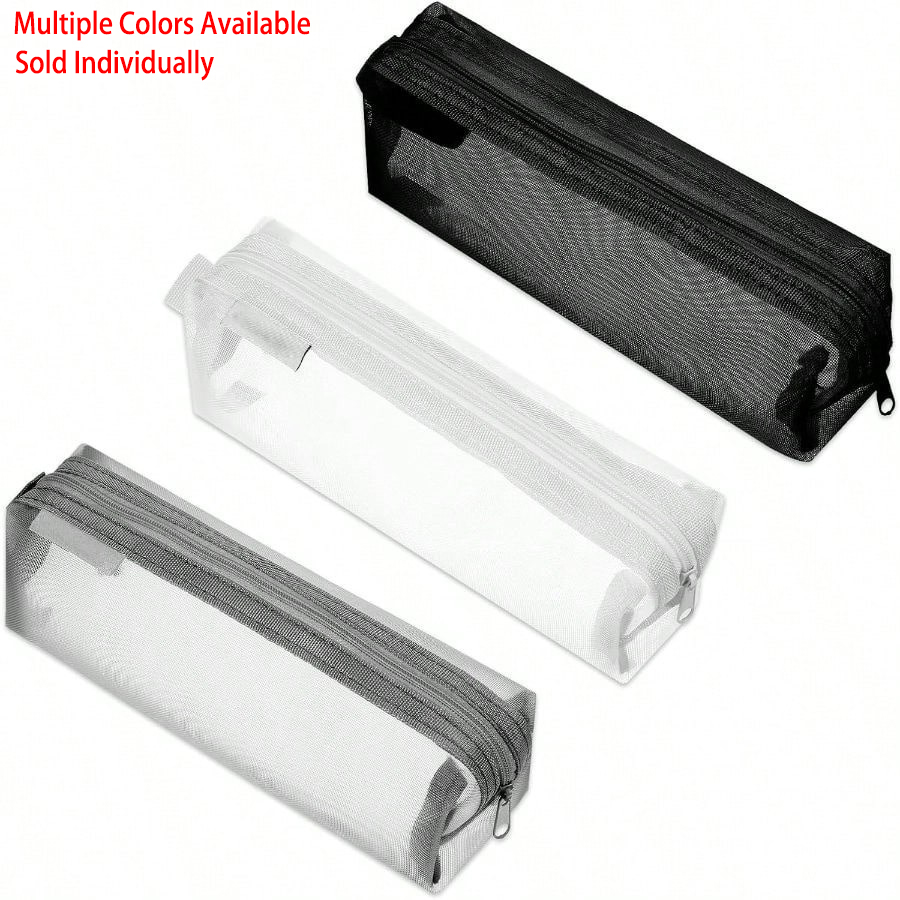 Clear Mesh Pencil Pouch For Exam - Estuche Transparente de Malla para Lápices,