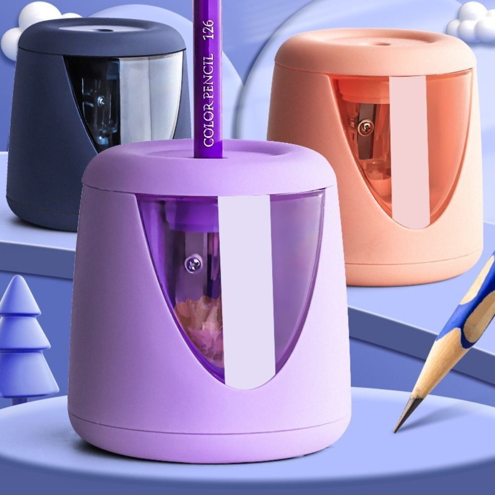 Electric Pencil Sharpener Usb - Con Adhesivo Decorativo, Funciona con Batería/USB/Carga,