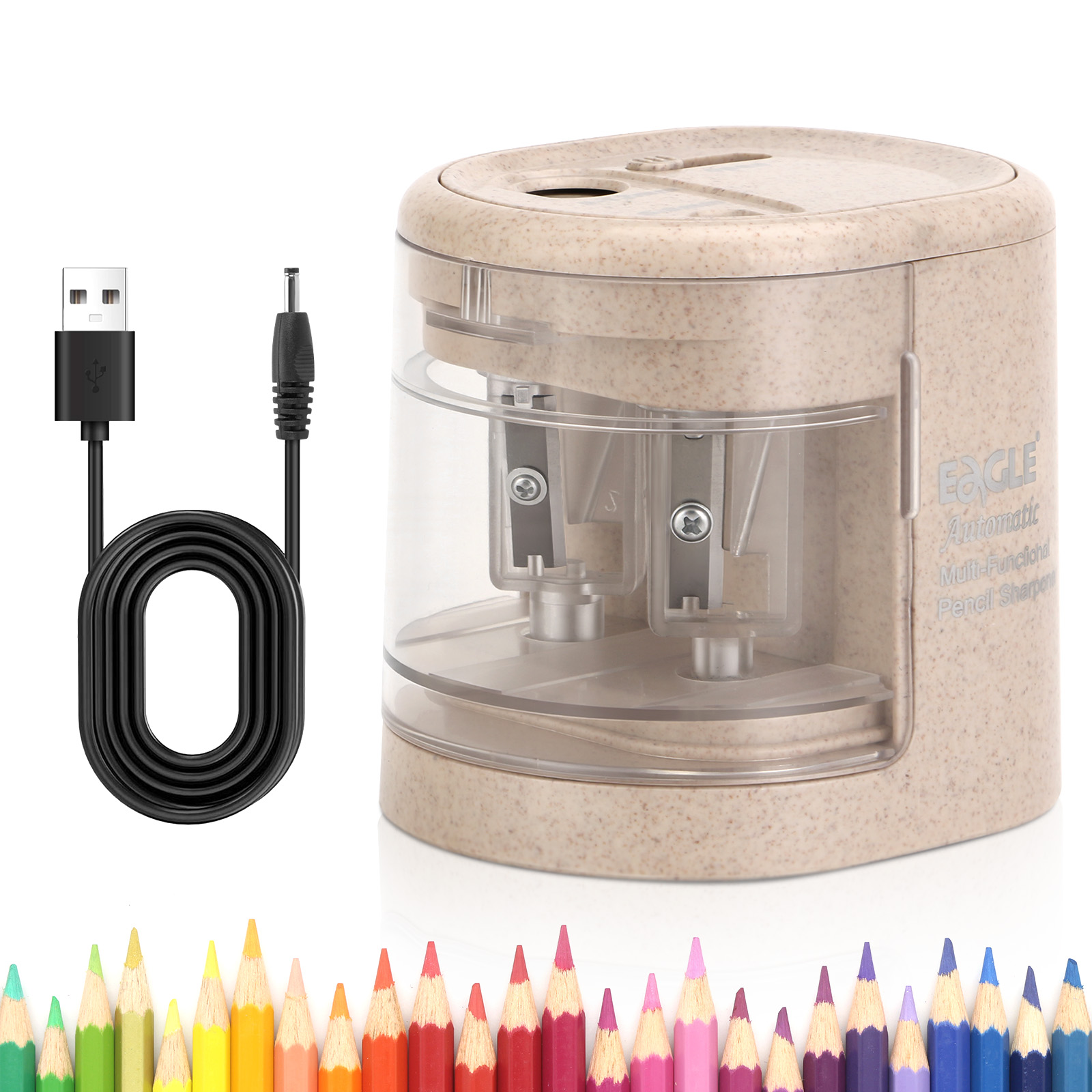 Electric Pencil Sharpener Usb - Sacapuntas Eléctrico Automático EAGLE, Afilado Rápido