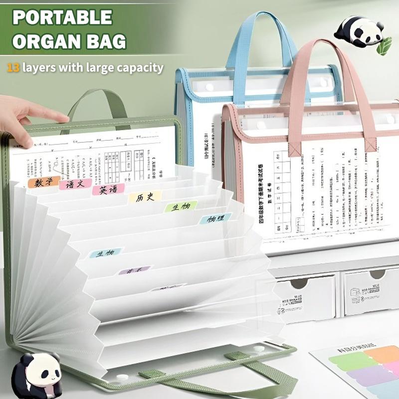 Expandable Accordion File Folder 13 Pockets - Organizador de Archivos Portátil Tipo Acordeón