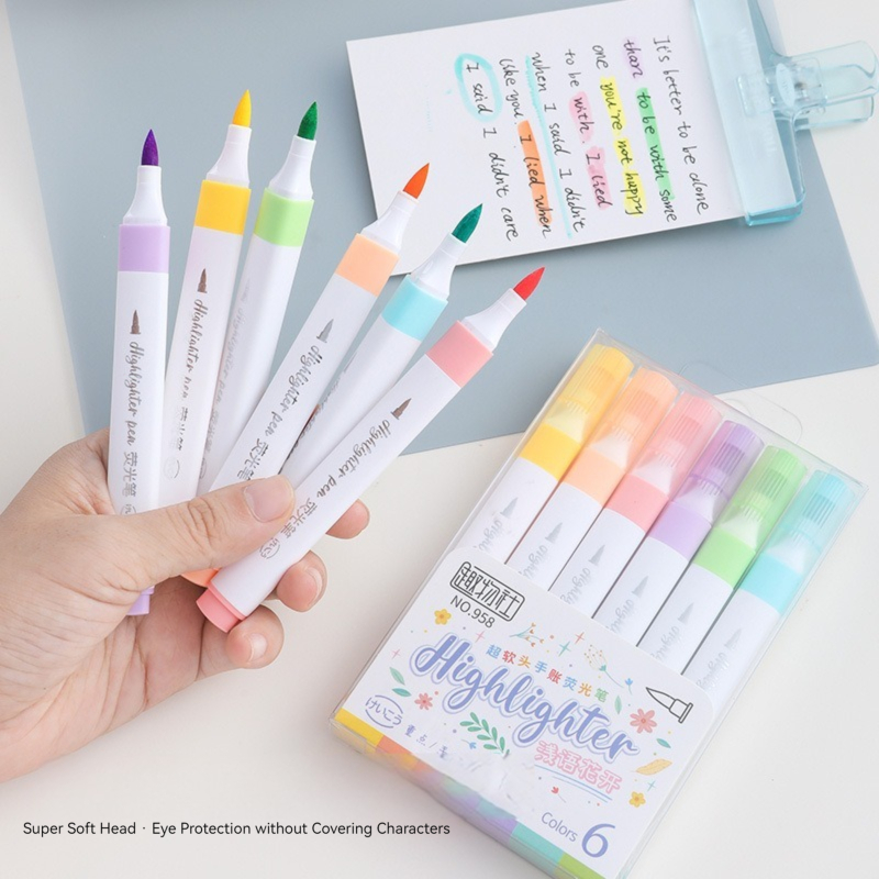 Pastel Highlighter Set Double Ended - Juego de rotuladores resaltadores de Color