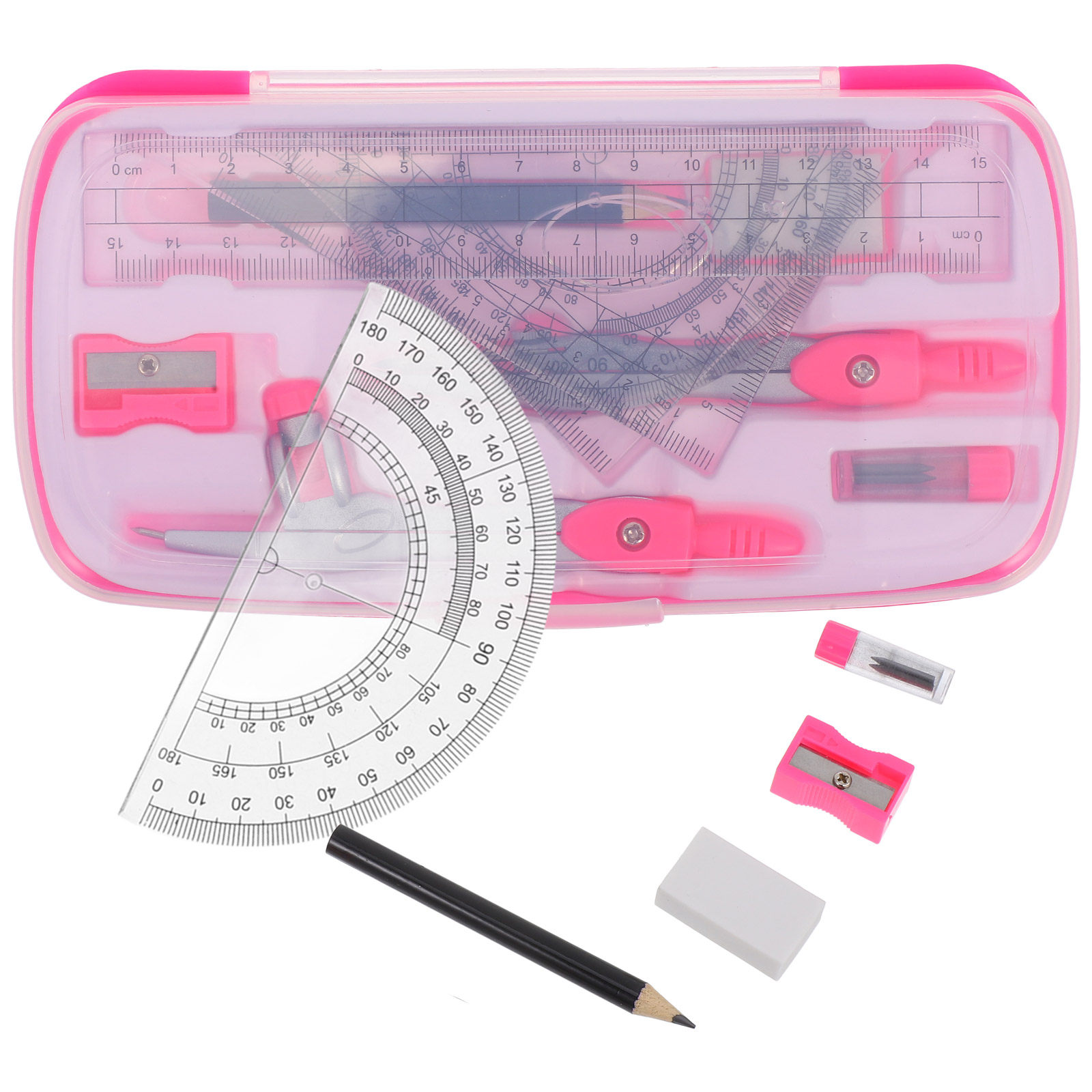Math Geometry Set With Compass - Juego de 1 compás portátil ligero