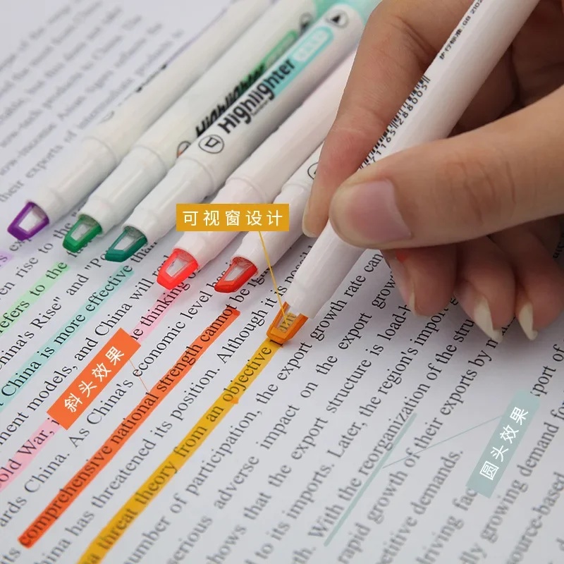 Pastel Highlighter Set Double Ended - Juego de 6 rotuladores de punta