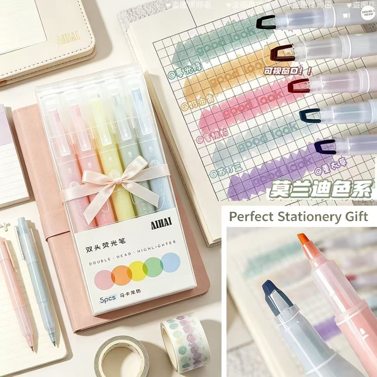 Pastel Highlighter Set Double Ended - Juego de 5-25 colores de marcadores