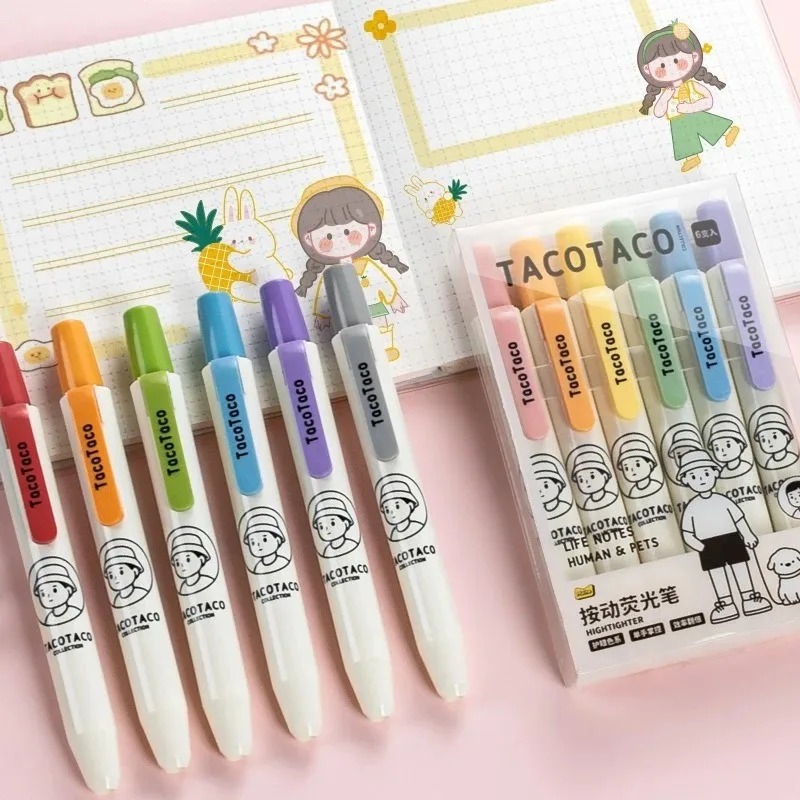 Juego de 6 Marcadores Fluoresc - Pastel Highlighter Set Double Ended reseña y precio