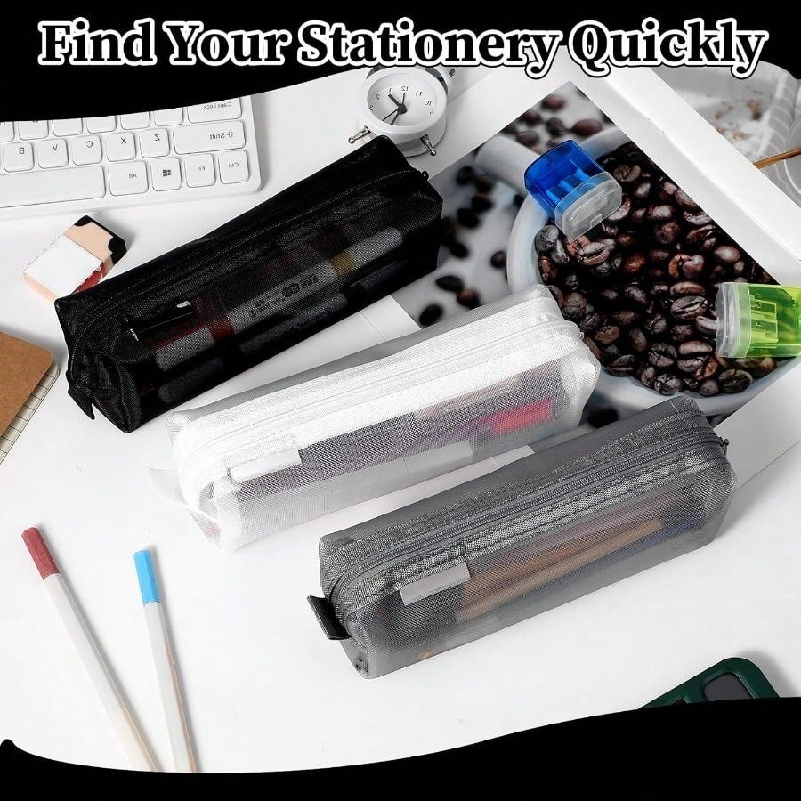 Estuche Transparente de Malla  - Clear Mesh Pencil Pouch For Exam reseña y precio