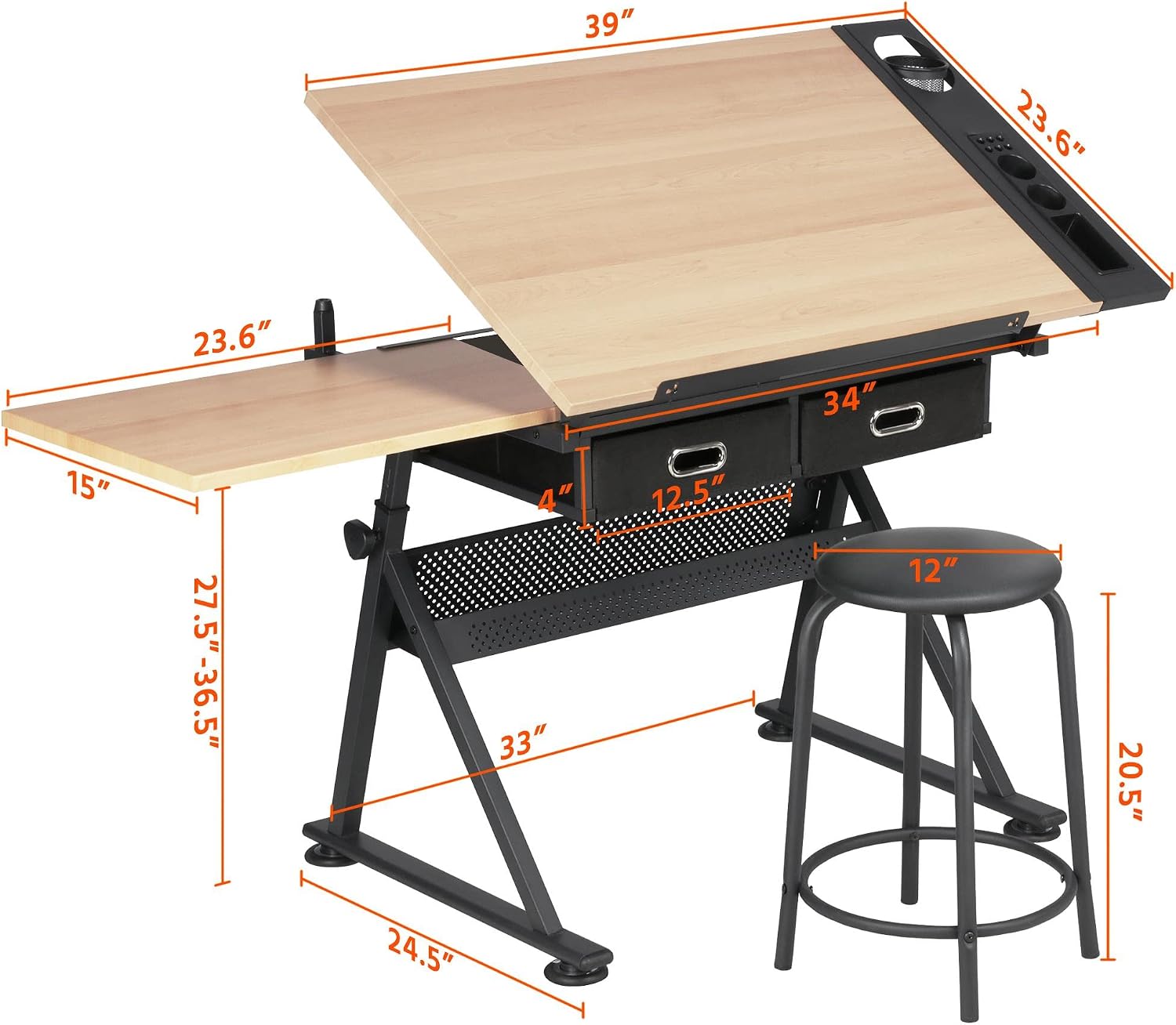 Mesa de dibujo ajustable con t - Office Furniture reseña y precio