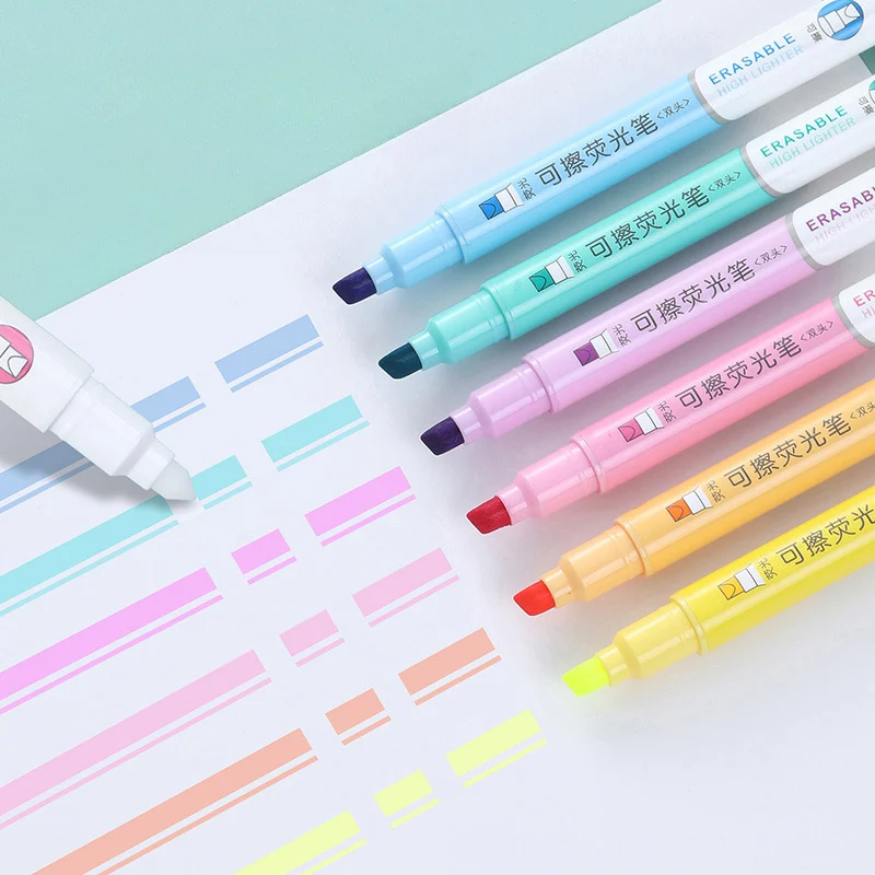 Juego de resaltadores borrable - Pastel Highlighter Set Double Ended reseña y precio