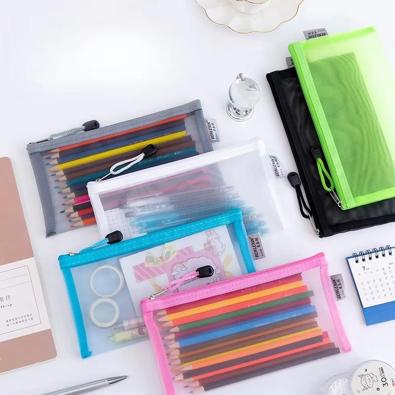 NUEVO Estuche Transparente de  - Clear Mesh Pencil Pouch For Exam reseña y precio