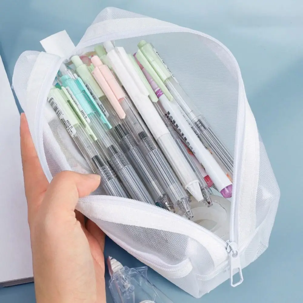 Organizador de bolígrafos de m - Clear Mesh Pencil Pouch For Exam reseña y precio