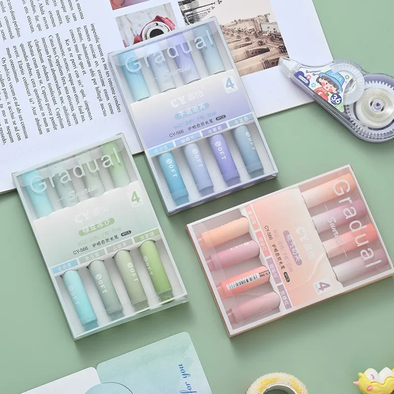 2025 Juego de 4 rotuladores de - Pastel Highlighter Set Double Ended reseña y precio