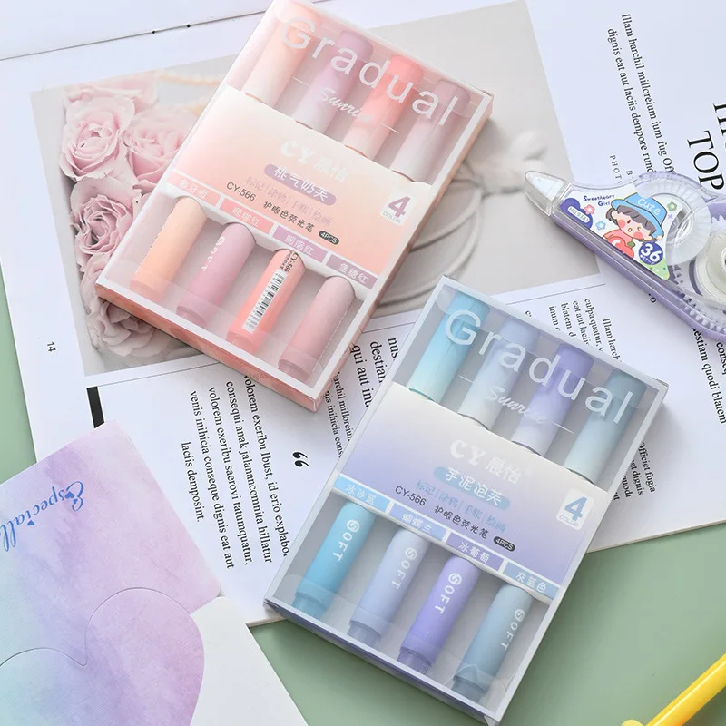 2025 Juego de 4 rotuladores de - Pastel Highlighter Set Double Ended reseña y precio