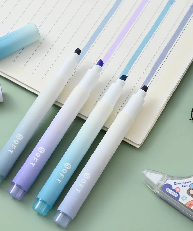 2025 Juego de 4 rotuladores de - Pastel Highlighter Set Double Ended reseña y precio