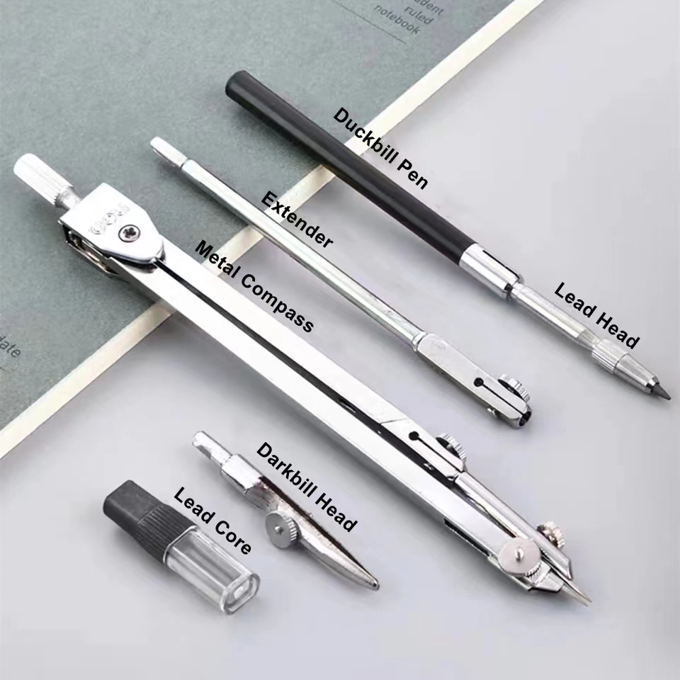 Juego de dibujo de acero inoxi - Math Geometry Set With Compass reseña y precio