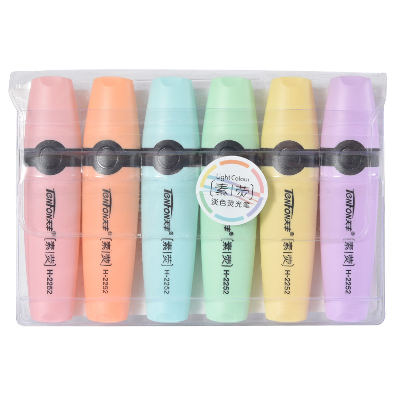 6 unids/set resaltador colores - Pastel Highlighter Set Double Ended reseña y precio