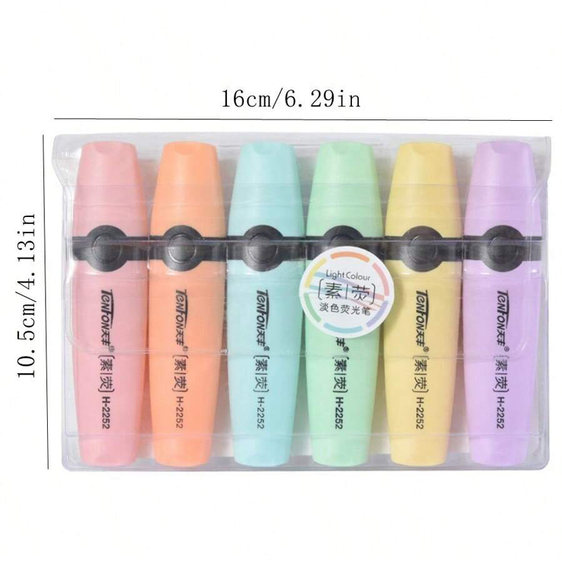 6 unids/set resaltador colores - Pastel Highlighter Set Double Ended reseña y precio