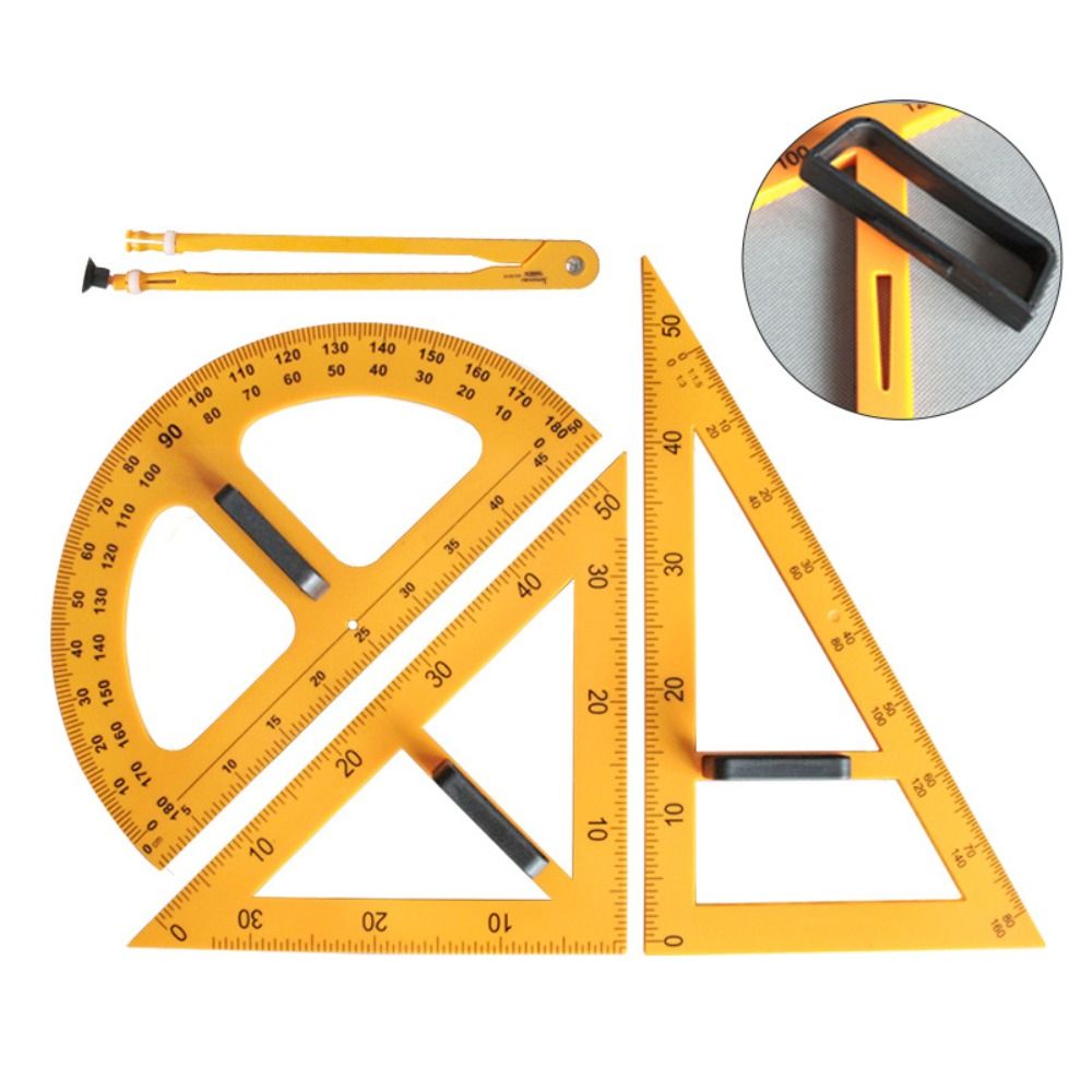 Regla Triangular Grande y Resi - Math Geometry Set With Compass reseña y precio